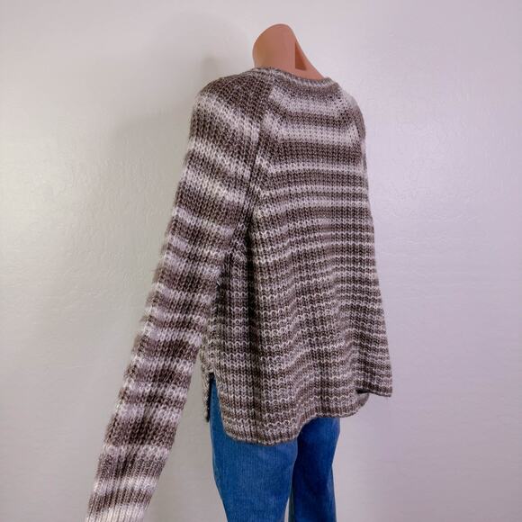 Grandpa Fisherman Chunky Knit Striped Sweater Crew Neck Brown Neutral sz 2X NWT - Picture 7 of 11